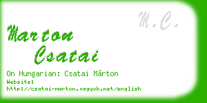 marton csatai business card